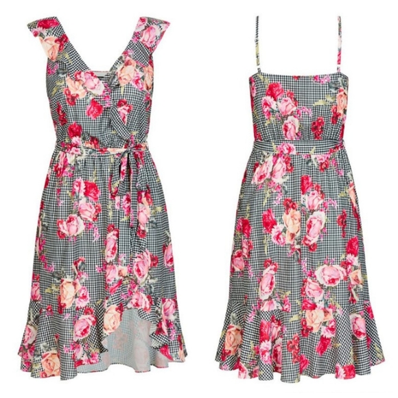 Plus 20/L Rose Picnic Print Dress - Picture 2 of 7